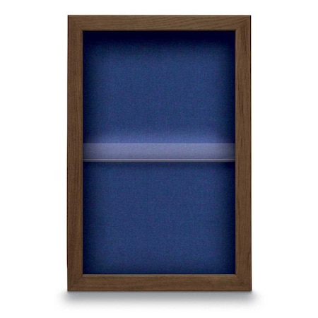 United Visual Products Indoor Enclosed Combo Board, 48"x36", Black Frame/Grey & Cobalt UVCB4836B-GREY-COBACC